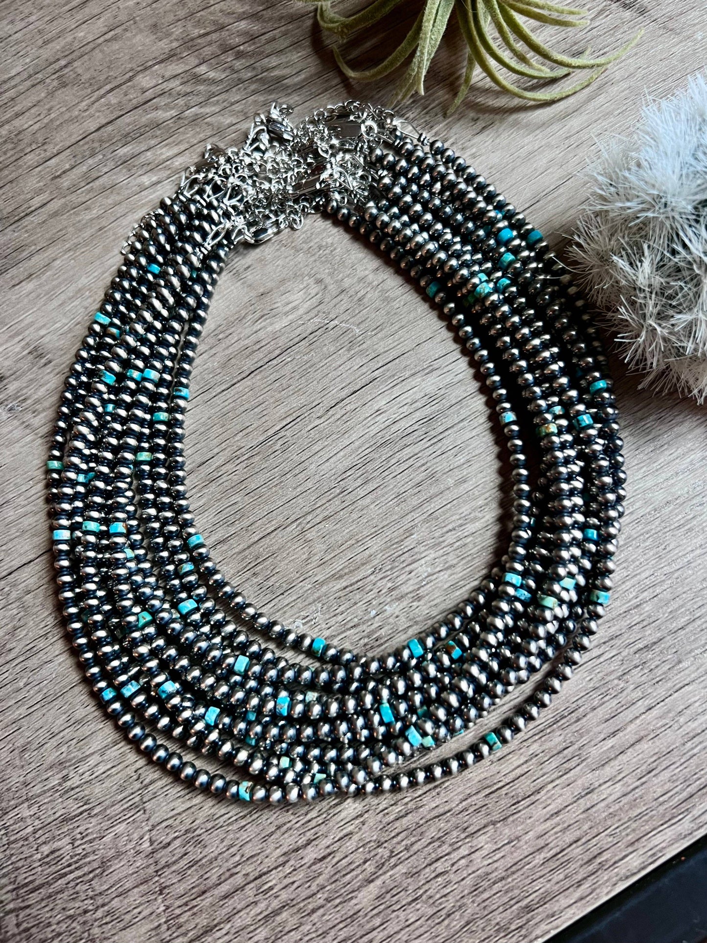 14" Navajo Pearl & Turquoise Choker