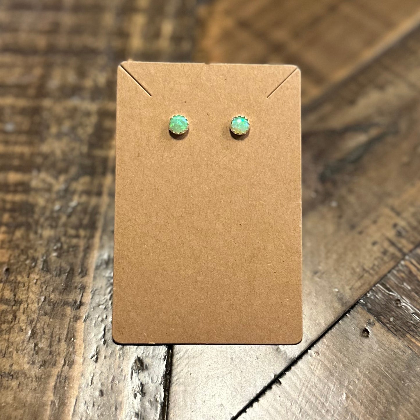 Green 6mm Earrings